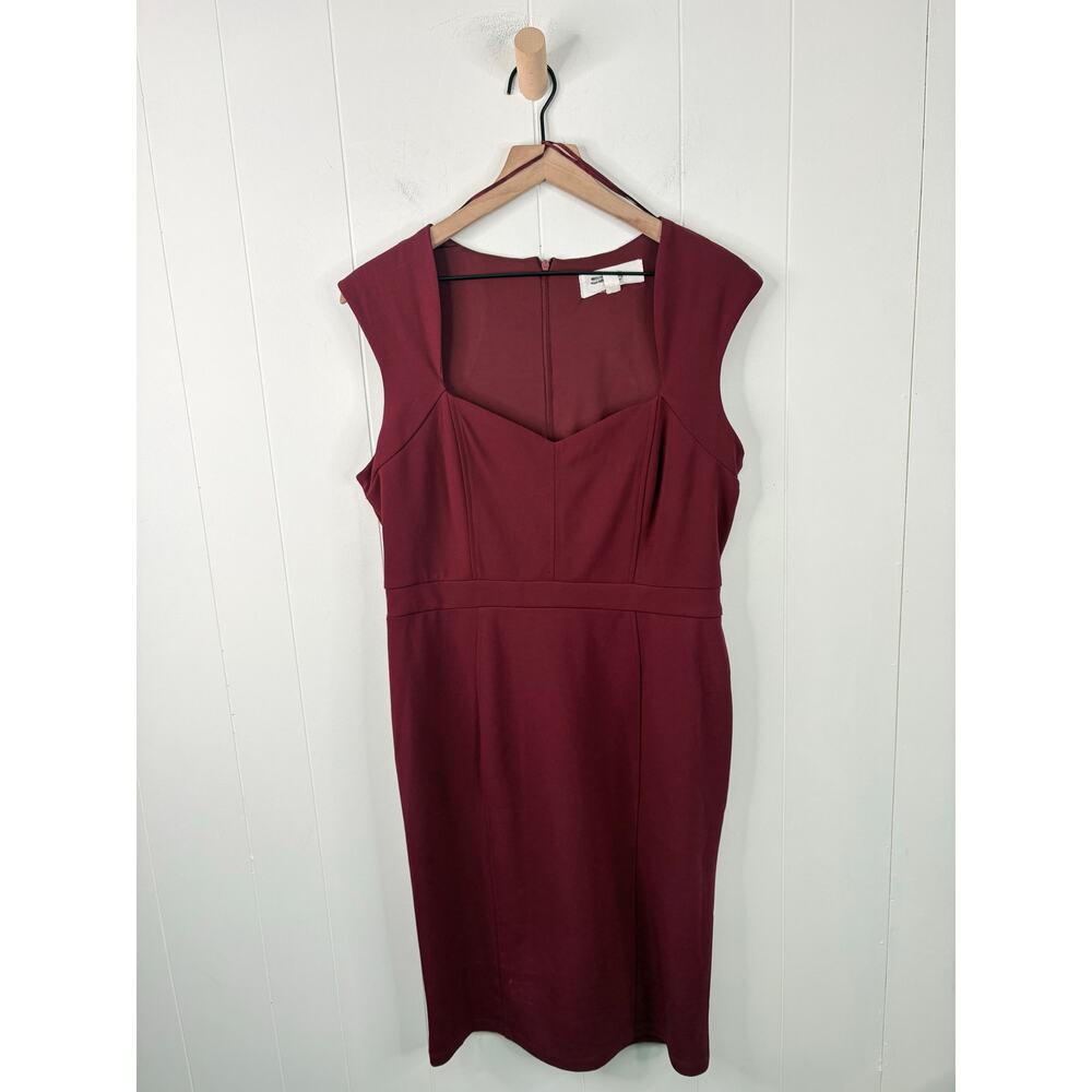 🧺 5 for $25 Sale Superfoxx Burgundy Sheath Dress Large Sweetheart